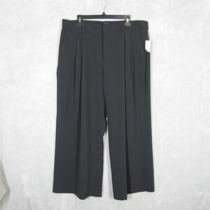 Gap 365 High Rise Trouser Black Wide Leg Pleated Pants Women 18 Petite Plus Size